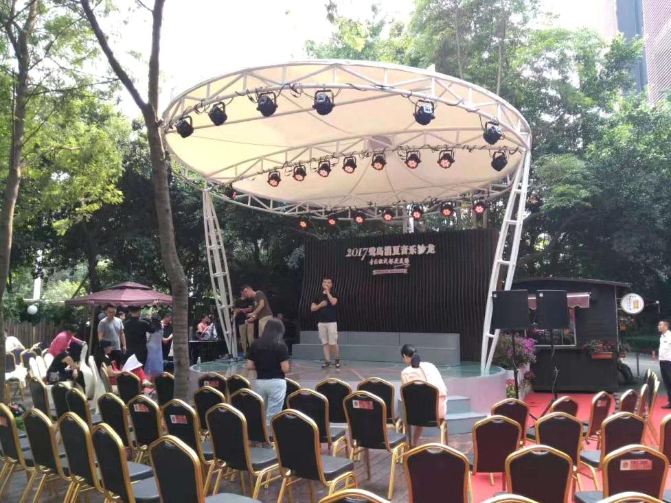 膜结构圆形舞台定制舞台遮阳棚--成都市鹭岛国际原石滩会所